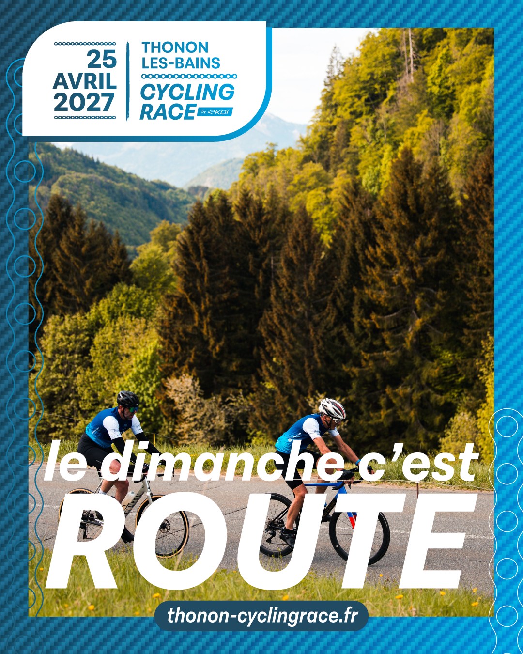🚴 Route 

Au cœur d’un décor exceptionnel, entre les eaux du Lac Léman et les montagnes du Chablais, la Thonon Cycling Race s’impose comme le rendez-vous idéal pour lancer sa saison. Conviviale, accessible et exigeante à la fois, elle permet à chacun de se faire plaisir, quel que soit son niveau, tout en découvrant un territoire d’exception.

Pour cette 7ᵉ édition, les parcours ont été repensés afin d’offrir encore plus de plaisir de rouler et de variété, tout en restant accessibles au plus grand nombre. Les trois parcours chronométrés ainsi que la randonnée prendront la direction du col de Jambaz, véritable porte d’entrée vers la Vallée Verte.

Cette édition mettra plus que jamais à l’honneur la Vallée Verte et le Haut-Chablais, avec des routes calmes, des paysages préservés et de nombreux points de vue exceptionnels sur le Lac Léman et les sommets environnants.

Comme en 2026, et afin de garantir la sécurité de tous, les temps seront neutralisés entre Le Lyaud et la descente vers Thonon-les-Bains.

Une tradition, en revanche, ne change pas : la qualité des ravitaillements. Vous y retrouverez un large choix de produits salés et sucrés, ainsi que de nombreuses spécialités locales, dont les incontournables beignets de pommes de terre. De quoi partager un moment convivial entre passionnés ou refaire le plein d’énergie avant de repartir vers l’arrivée.

Que vous soyez compétiteur à la recherche d’une performance, cycliste souhaitant préparer vos grands objectifs de la saison ou simplement amateur de belles routes et de paysages exceptionnels, la Thonon Cycling Race by Ekoi vous promet une expérience sportive et humaine inoubliable.

𝐈𝐧𝐟𝐨𝐫𝐦𝐚𝐭𝐢𝐨𝐧𝐬 & 𝐢𝐧𝐬𝐜𝐫𝐢𝐩𝐭𝐢𝐨𝐧𝐬 ⤵️
https://thonon-cyclingrace.fr

#ThononRunningRace #ThononCyclingRace #TCR #cyclosportive #running #courseapied #thononrun #run #granfondo #leman #thononlesbains #hautesavoie #gravel #route #sport #evenementsportif #lacléman #course